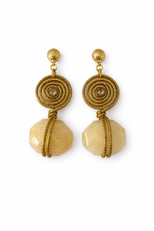 Golden Grass Orbit Earring