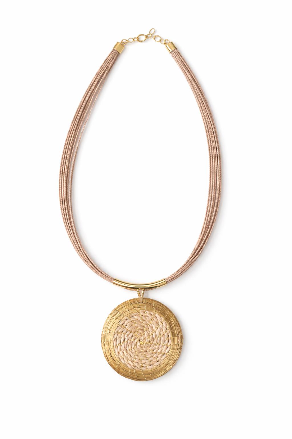 Golden Grass & Buriti Straw Necklace