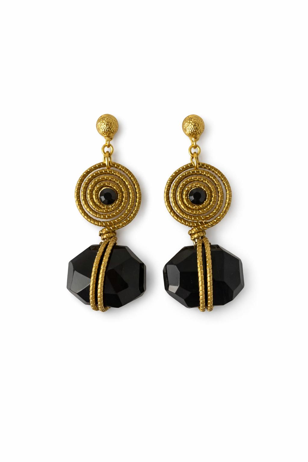 Golden Grass Orbit Earring